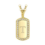 N0046 Gold-plated26Letter Square Necklace for Women, Simple Design English Choker Jewelry