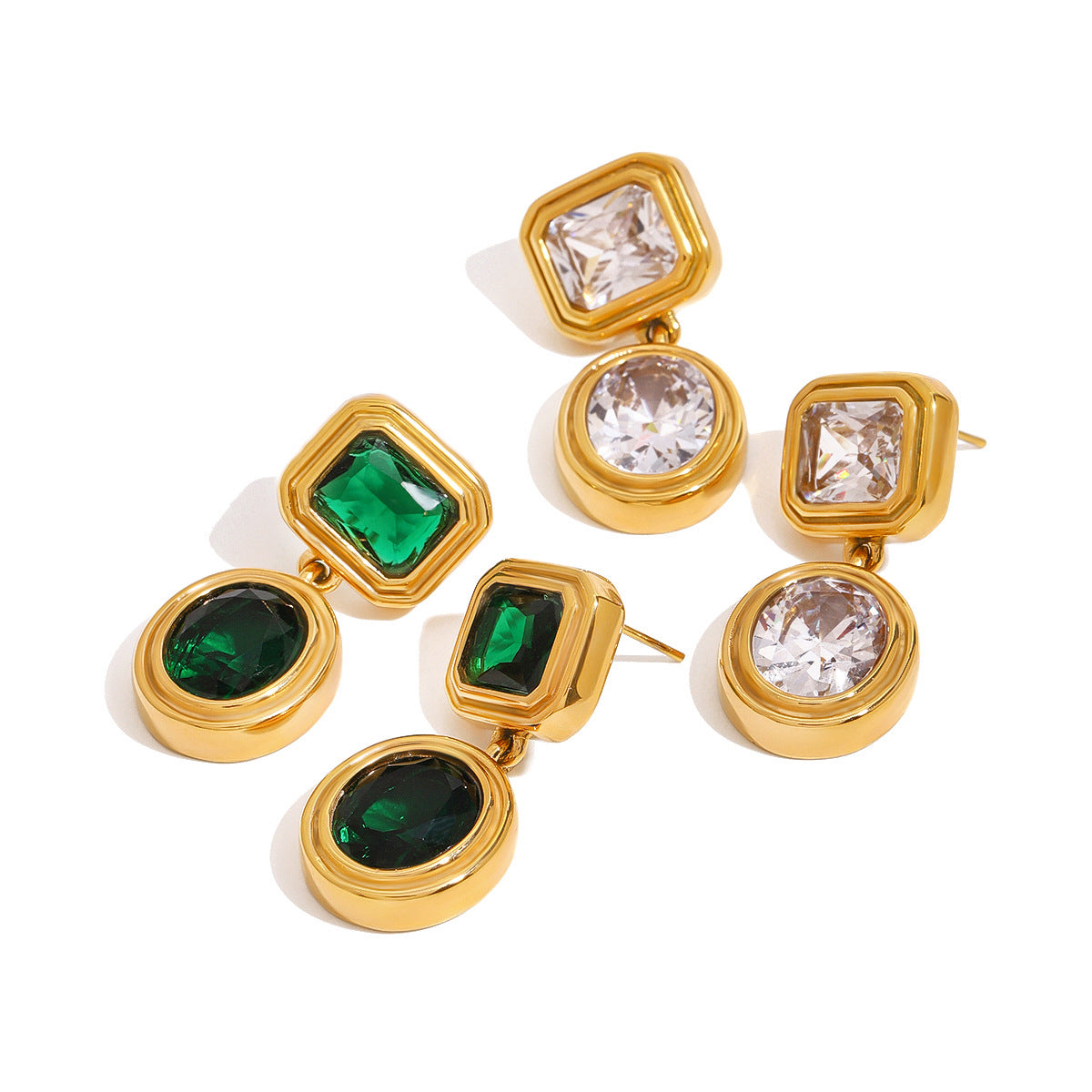 Stainless Steel Zircon Stud Earrings Vintage Earrings Ear Jewelry earrings