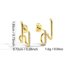 E0083Minimalist Style Double Line Diamond-Studded Earrings for Women gold Double Hoop Ear Clips Trendy Accessories