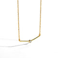 Gold-Plated Brass Geometric CZ Necklace with Cubic zirconia Detail featuring cubic zirconia and a gold-tone finish — jewelry finish and design detail