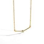 N0005Geometric Fashion gold Women's Necklace Simple Short Zircon Smiley Face Collarbone Chain New Trend
