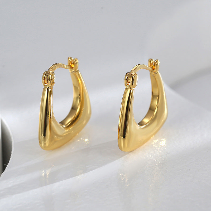 E0583 Minimalist Design Gender-Neutral Earrings Fashion Simple High-End Retro Ear Clips