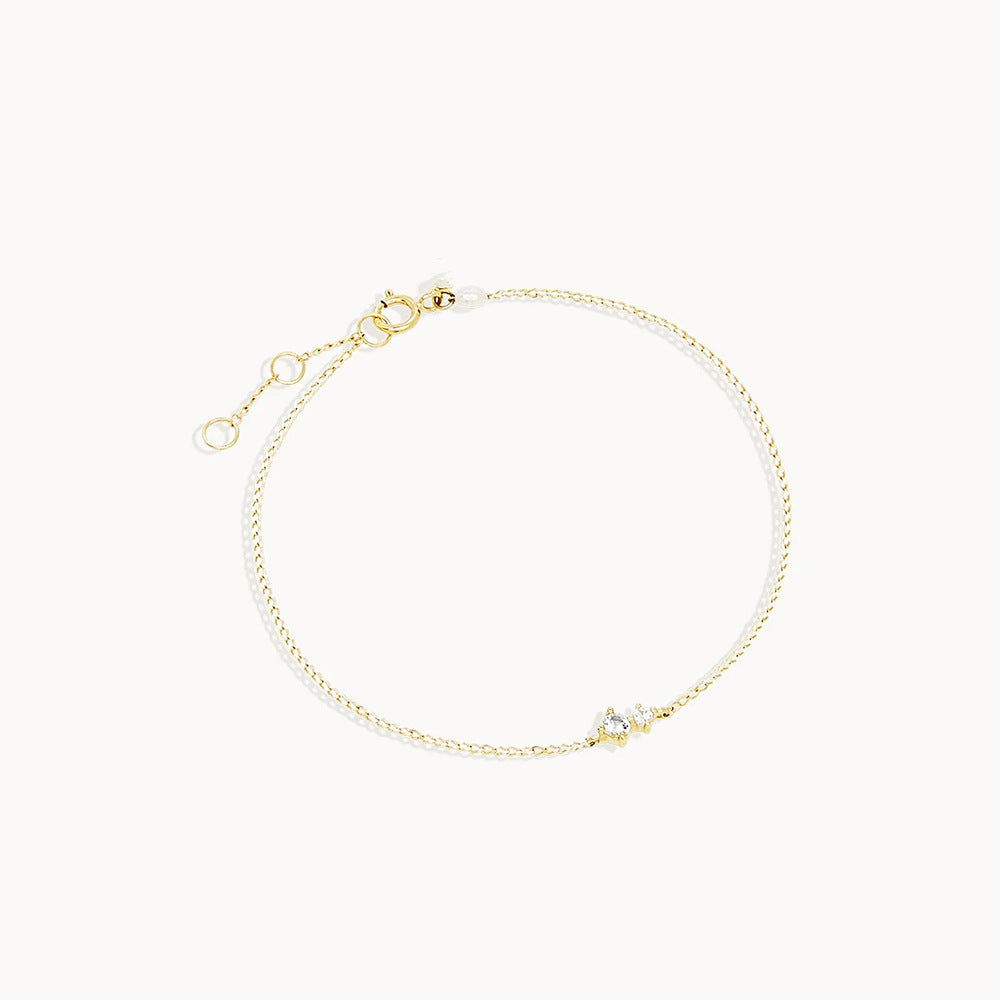 S925 Sterling Silver Birthstone Diamond Bracelet Four Prong Setting