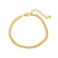 Gold-Plated Brass Cuban Link Chain Bracelet with gold-tone brass construction — jewelry finish and design detail