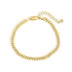 B0048 Supply Copper Gold-Plated Cuban Chain Bracelet gold Flat Chain Neutral Simple Chain