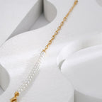 B0122 New Retro Simple Paperclip Bracelet for Women Fashionable Design with Shell Beads