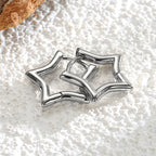 E0330 Metallic Star Earrings for Women Copper Plated Real Gold Glossy Pentagram Ear Clips Ear Hoops Ear Jewelry