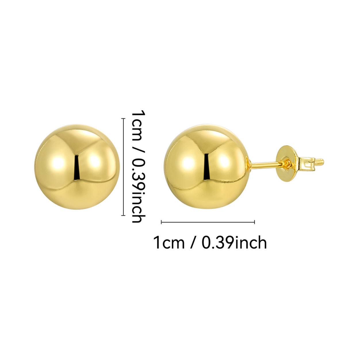 CYE0789 Trendy Copper Plated14K Gold Earrings Gold Ball Fortune Bead Fashion Mini Earrings