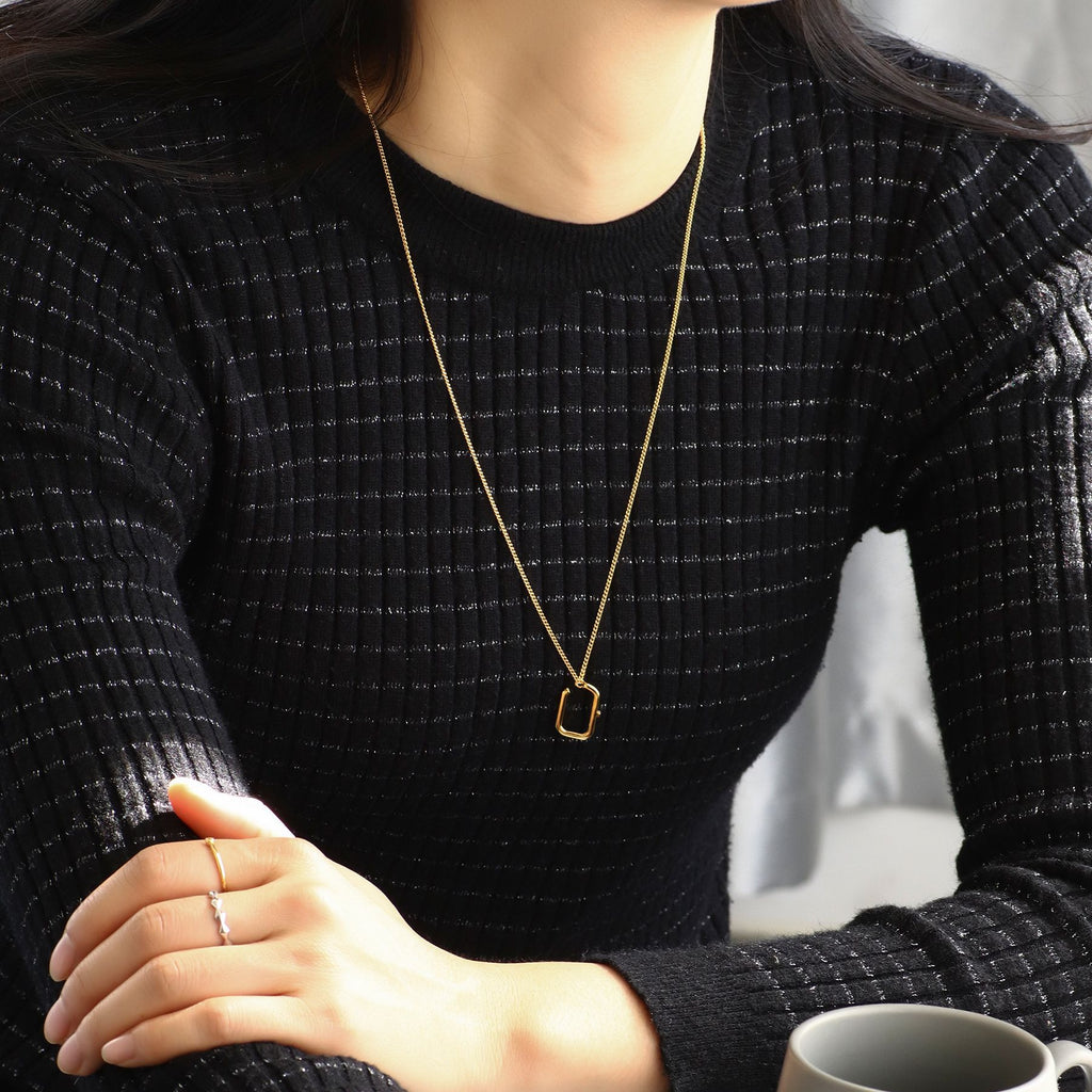 Genderless Geometric Pendant Necklace Hip Hop Sweatshirt Accessory Simple Fashion New Arrival