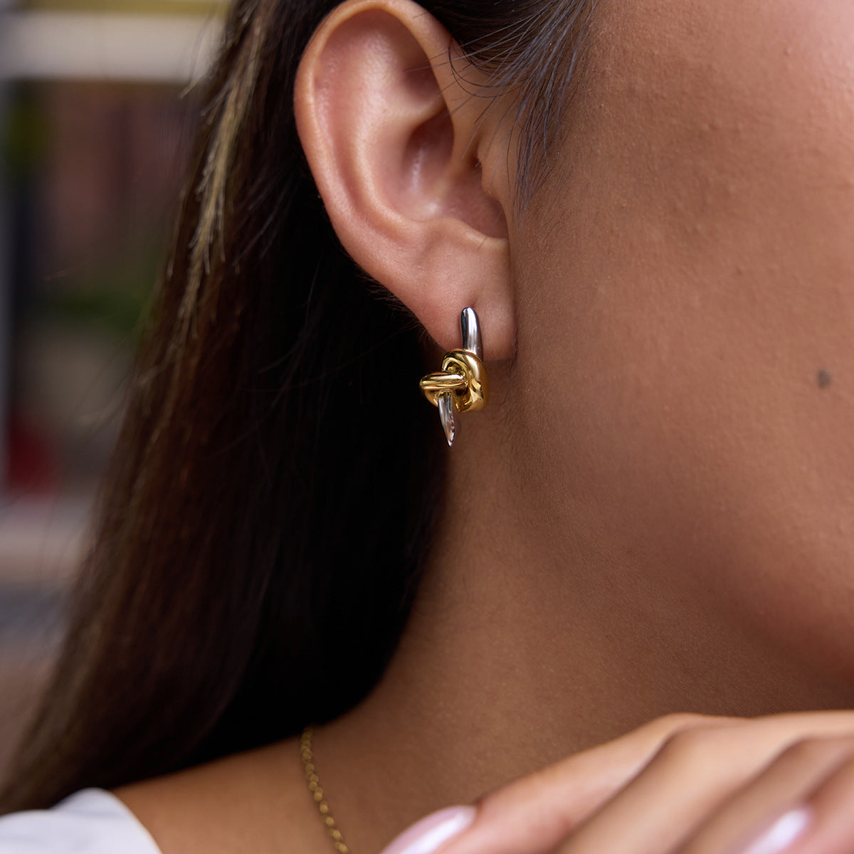 Original Knot Design Stainless Steel Earrings Non-Fading Jewelry for Women