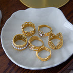 Zircon Ring Non-Fading Lace Stainless Steel Jewelry for Women ring