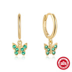 S925Sterling Silver Butterfly Inlaid Diamond Earrings Hoop Earrings Ear Clips Earrings Hot Sale Creative Style Earrings for Women