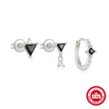 Star Moon Zircon 925 Sterling Silver Earring Set — decorative detail — jewelry finish and design detail