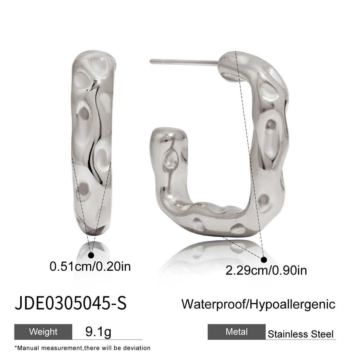 Stainless Steel c Shaped Earrings Non-Fading Ear Jewelry Accessories for Women