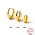 925 Sterling Silver Silver Minimalist Round Ear Cuff Hoop Earrings — product image 01