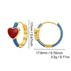 E0697 Fashion Heart Color-Block Resin Earrings for Women Simple Cute Heart-Shaped Earrings