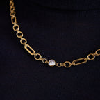 Zircon Necklace Collarbone Chain Stainless Steel Jewelry Non-Fading Necklace