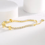 B0138 French Romantic Fashion Design Love Couple Bracelet Women's Holiday Gift Micro-encrusted Zirconia Chain
