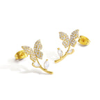CYE0137 Butterfly Flower Earrings Inlaid with Brilliant Zircon New Earrings