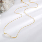S925 Silver Gold Curve Necklace Two Tone Everyday Pendant