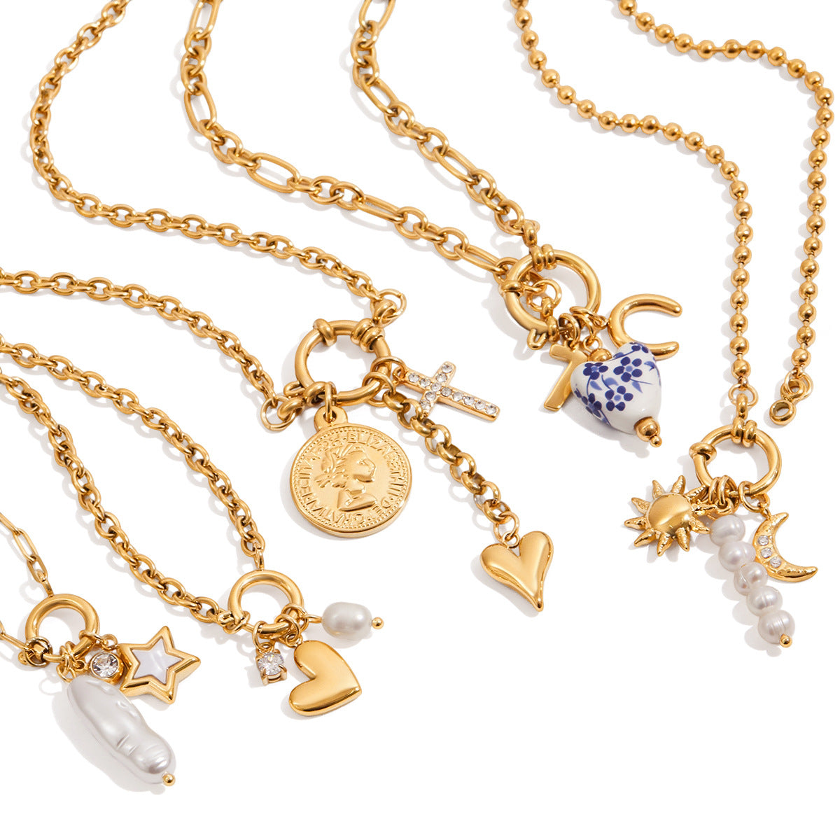 Freshwater Pearl Necklace Jewelry Non-Fading Jewelry Stainless Steel