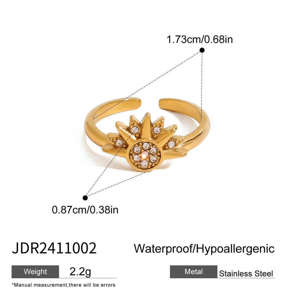 2H Stainless Steel Moon Stacking Rings