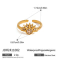 Gold-Plated Crescent Moon Layered Stacking Stainless Steel Ring — jewelry construction
