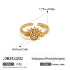 2H Stainless Steel Moon Stacking Rings