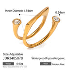 18k Gold Stainless Steel Zircon Open Ring rings