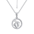 Gold-Plated Brass Round Pendant Necklace with Chain Detail with a pendant design profile