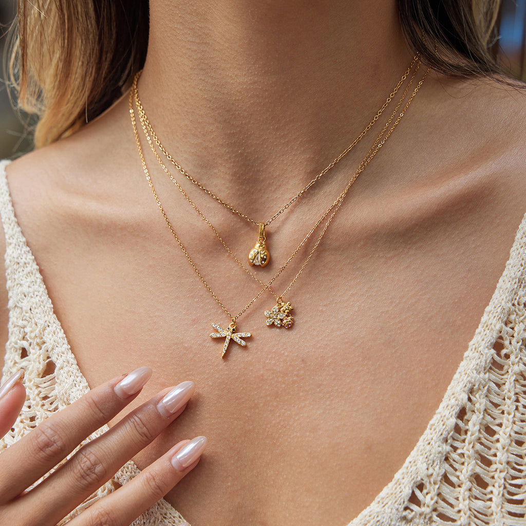 2H Necklace Non-Fading Sweater Chain Accessories for Women Autumn Winter Stainless Steel Jewelry