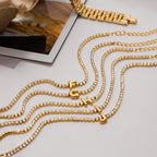 Stainless Steel Rhinestone Letter Bracelet Jewelry Non-Fading Accessories for Women