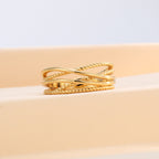 Gold-Plated Brass Openwork Ring with openwork design details