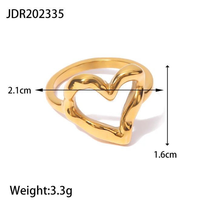 Minimalist gold Steel Color Series Stainless Steel Plain Ring Jewelry