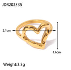 Minimalist gold Steel Color Series Stainless Steel Plain Ring Jewelry