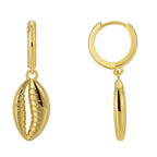 E0577 Design Three-Dimensional Texture Earrings Brass Gold-Plated Hollow Conch Shape Earrings