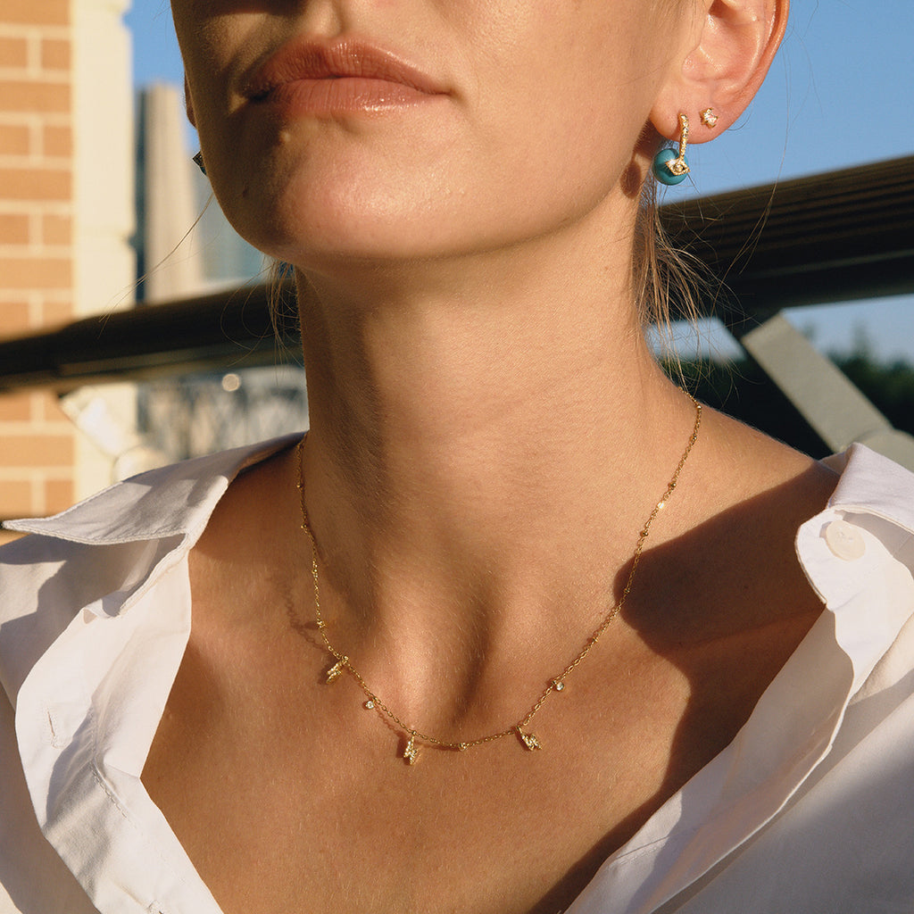 Zircon Necklace Women's Collarbone Chain Non-Fading Stainless Steel Jewelry