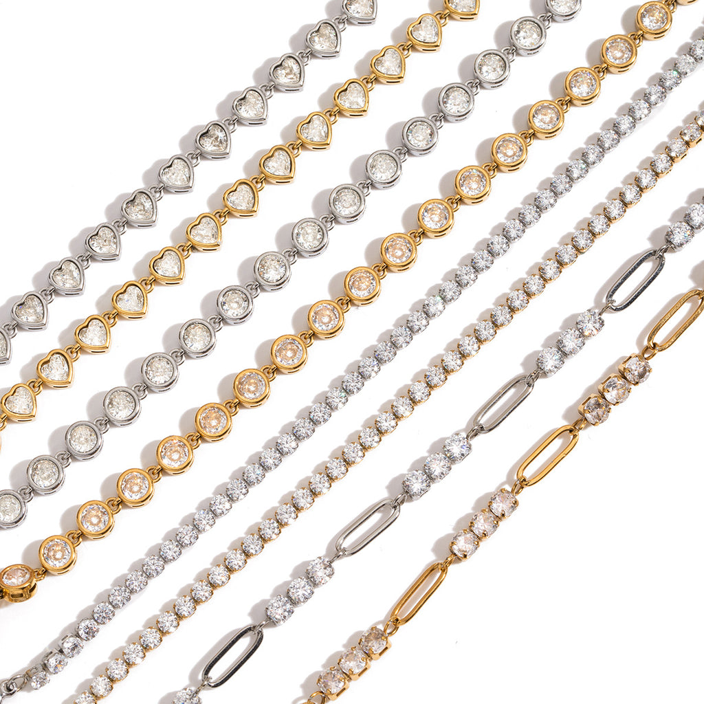 Stainless Steel Zircon Bracelet Women's Non-Fading Jewelry