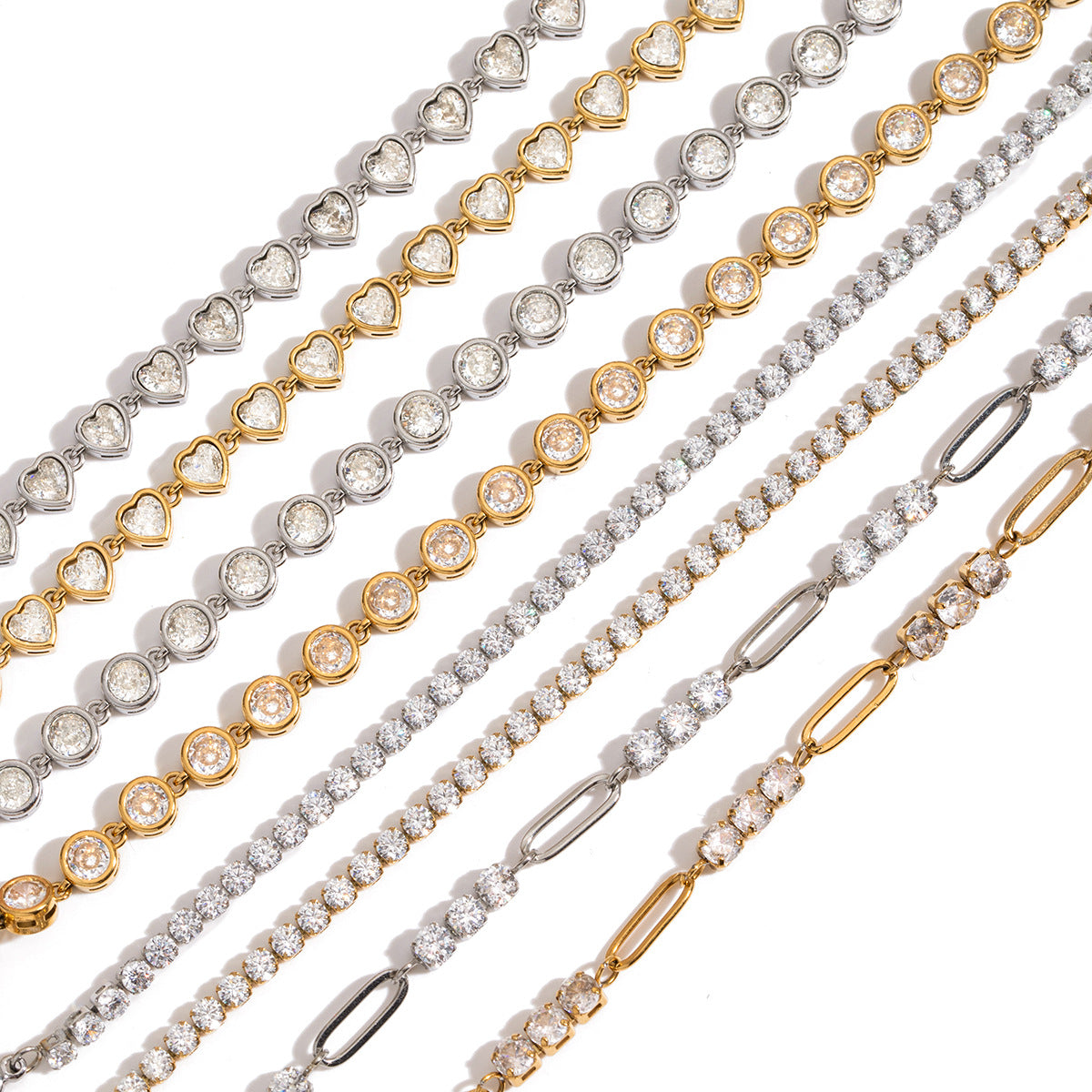 Stainless Steel Zircon Bracelet Women's Non-Fading Jewelry