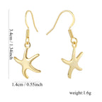 E0757 Summer Vacation Style Starfish Ear Hooks Women's Fashion Five-Pointed Star Earrings