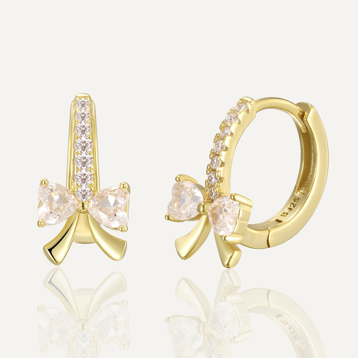 SE0333 S925Silver Earrings Zircon Bow Earrings Design Earrings