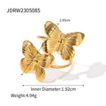 Cubic Zirconia Stainless Steel Ring in Gold-Plated — Minimal Edit — front detail — jewelry finish and design detail