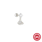 New S925Silver Moon Star Pendant Earrings Twist Ball Threaded Ear Bone Studs Hot Selling Cartilage Piercing Jewelry
