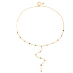 Rhinestone Tassel Necklace Collarbone Chain Stainless Steel Y Chain Jewelry