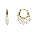 Gold-Plated Brass Minimalist Pearl Stud Earrings styled for independent jewelry boutiques