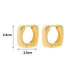 E0851 Square Fashion Design Polished Surface Earrings Ear Clips