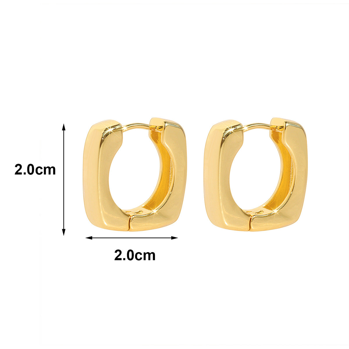 E0851 Square Fashion Design Polished Surface Earrings Ear Clips