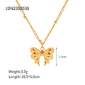 Butterfly Vintage Gold-Plated Stainless Steel Pendant Necklace — product styling — jewelry finish and design detail