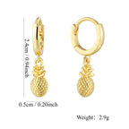 E0766 Fashion Creative Design Earrings for Women New Copper Plated18K Gold Cute Style Pineapple Earrings