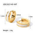 18K Gold-Plated Enamel Drop Geometric Hoop Earrings — material detail — jewelry finish and design detail